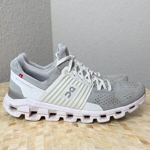 On Running Light Gray and White Athletic Shoes womens size 9